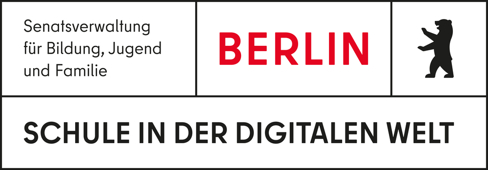 Logo der Senatsverwaltung für Bildung, Jugend und Familie Berlin – „Schule in der digitalen Welt“